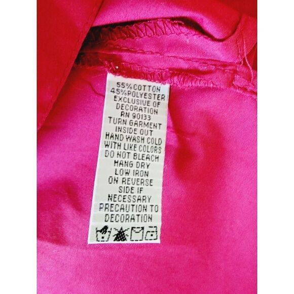 Bob Mackie Wearable Art L Shirt Top Button Front Sequined Red 14 *Fault photo!* - Picture 6 of 8